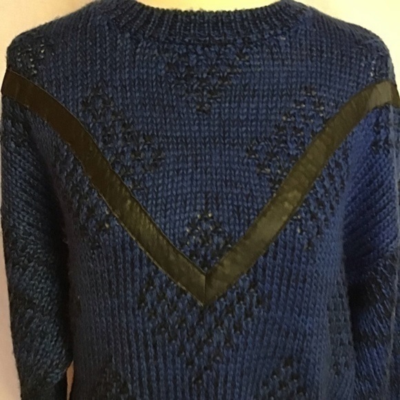 EUC✨ GABRIELLE vintage women's large blue 80s oversized sweater - Picture 6 of 8